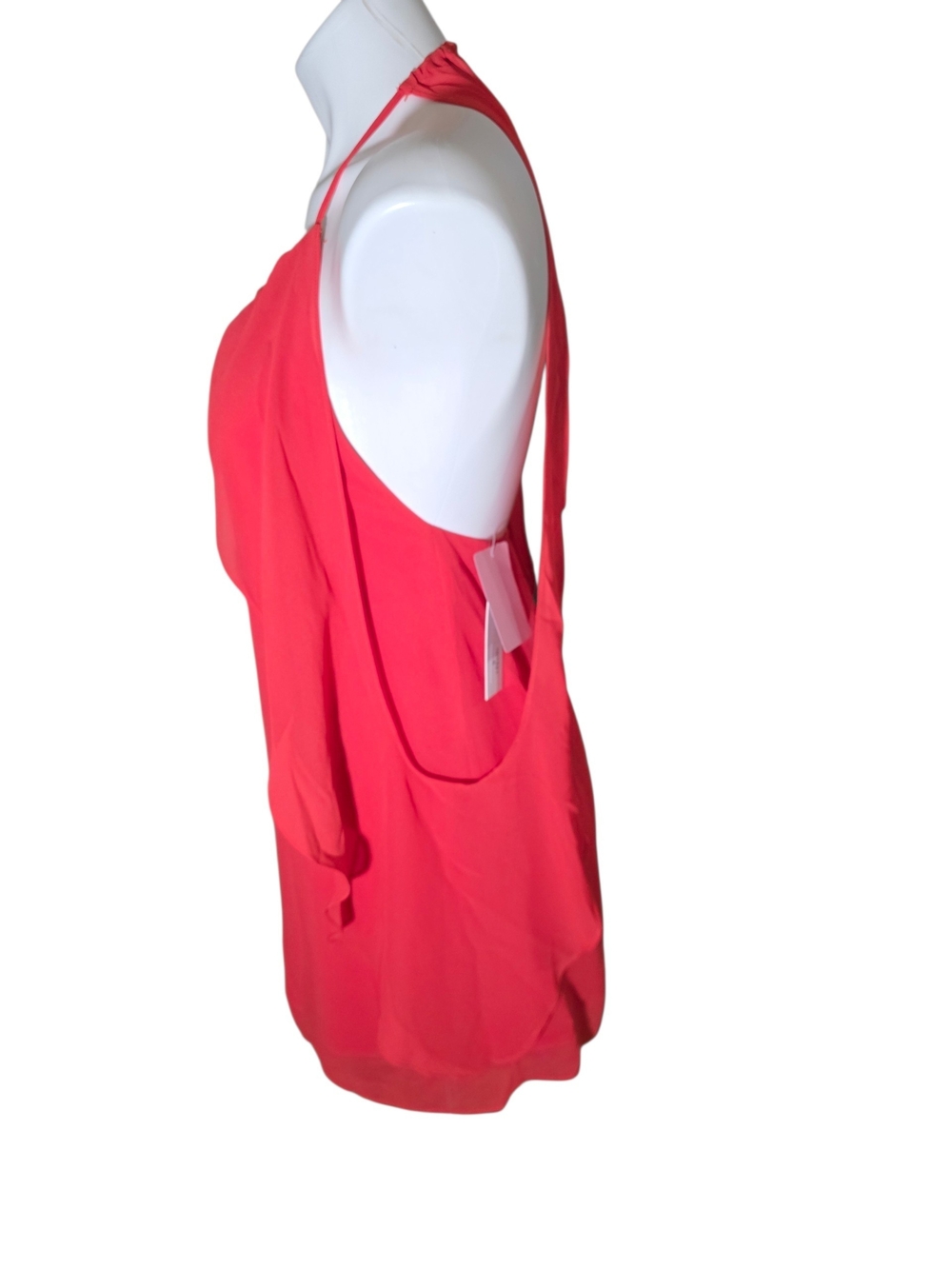 Red Halter Ruffle-Front Mini Dress - Picture 2 of 6